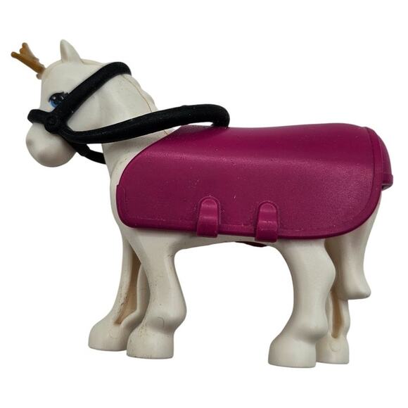 Lego Friends Mias White Horse Animal Figurine White w/ Purple Accessories - Picture 1 of 4